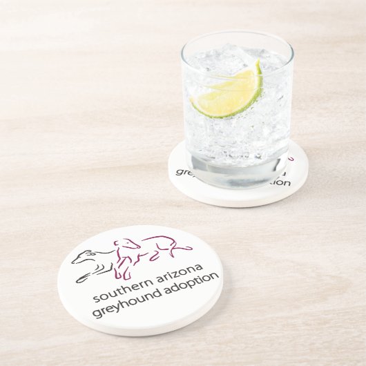 S ein Windhund-Adoptionssandstein-Untersetzer Untersetzer (Seite)