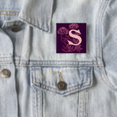"S" florale Jugendstil-Monogramm Button (Beispiel)