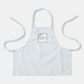 S French Blue Strip Lilie Script Monogram Schürze (Vorderseite)