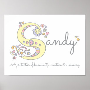 S für den Namen von Sandy Monogram Art Poster