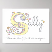 S für Sally monogram Art Name bedeutet Poster (Vorne)