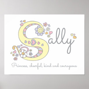 S für Sally monogram Art Name bedeutet Poster