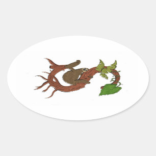 S für Sloth Oval Aufkleber