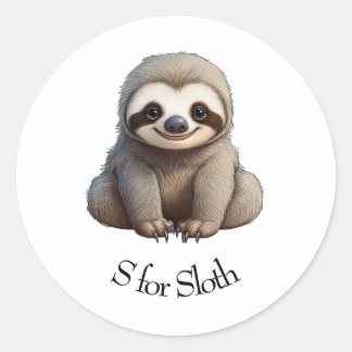 S für Sloth Runder Aufkleber