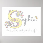 S für Sophia-Monogramm-Buchstaben Kunstname im Sin Poster (Vorne)