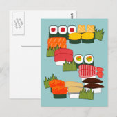 S für Sushi Postcard Postkarte (Vorne/Hinten)