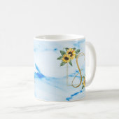S | Gold Monogram Sunflower Tasse (VorderseiteRechts)