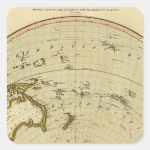 S Hemisphäre, Flugzeug London Quadratischer Aufkleber