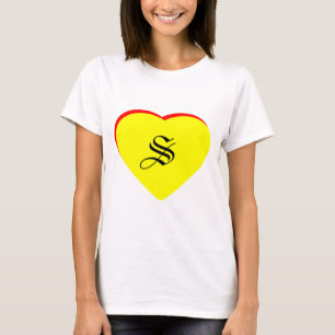 "S" Herz-Gelb-Hochzeit Einladung des MUSEUMS T-Shirt