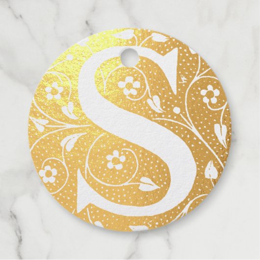 S Initial Foil Favor Tags (Vorderseite)