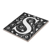 S Initial Vintag blumenreich Fliese (Seite)