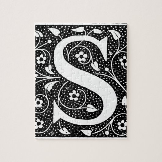 S Initial Vintag blumenreich Puzzle (Vertikal)