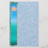 S-Initialen-"blauer Garten-" Initialen-Geldstrafe Briefpapier (Vorderseite)