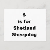 s is for Shetland Sheepdog Postkarte (Vorderseite)