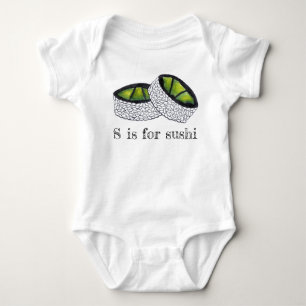 S is for Sushi Japanese Food Avocado Roll Food ABC Baby Strampler