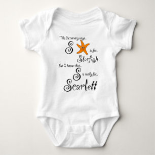 S ist für Scarlett Starfish-T-Shirt Baby Strampler