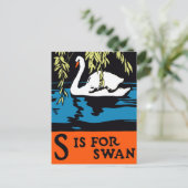 S ist für Schwan Poster Postkarte (Stehend Vorderseite)