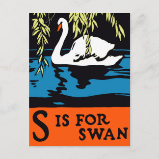 S ist für Schwan Poster Postkarte