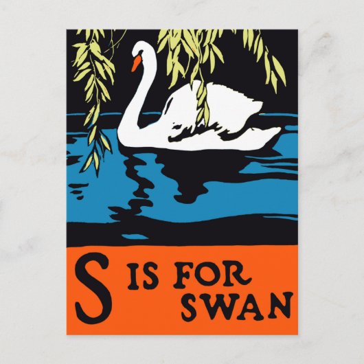 S ist für Schwan Poster Postkarte (Vorderseite)