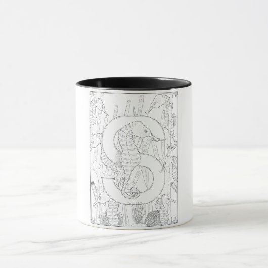 S ist für Seepferd Monogramm Tasse (Zentrum)