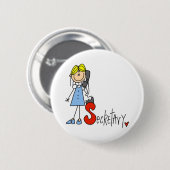 S ist für Sekretärin Button (Vorne & Hinten)