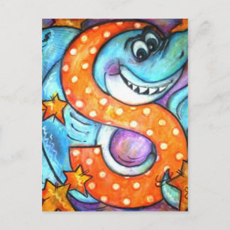 S ist für Shark Postkarte