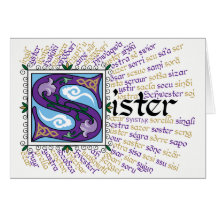 S ist für Sister Card
