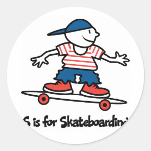 S ist für Skateboarding Runder Aufkleber