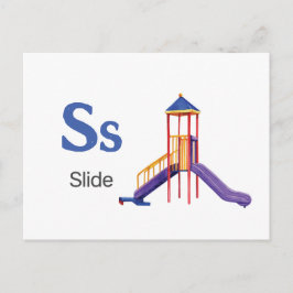 S ist für Slide - Alphabet Flash Card Postkarte