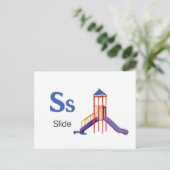 S ist für Slide - Alphabet Flash Card Postkarte (Stehend Vorderseite)