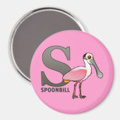 S ist für Spoonbill Magnet (Vorderseite/Rückseite)