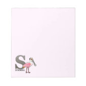 S ist für Spoonbill Notizblock (Vorderseite)