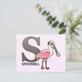 S ist für Spoonbill Postkarte (Stehend Vorderseite)