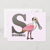 S ist für Spoonbill Postkarte (Vorne/Hinten)