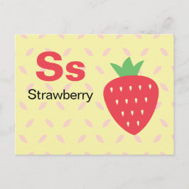 S ist für Strawberry - Alphabet Flash Card Postkarte