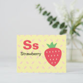 S ist für Strawberry - Alphabet Flash Card Postkarte (Stehend Vorderseite)