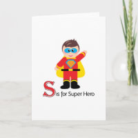 S ist für Super Hero Loveable Letters Grußkarte