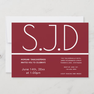 S.J.D Abitur Party Burgund Einladung