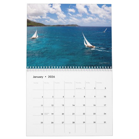 S-Klasse Antigua 2014 segelnder Kalender (Jan 2026)