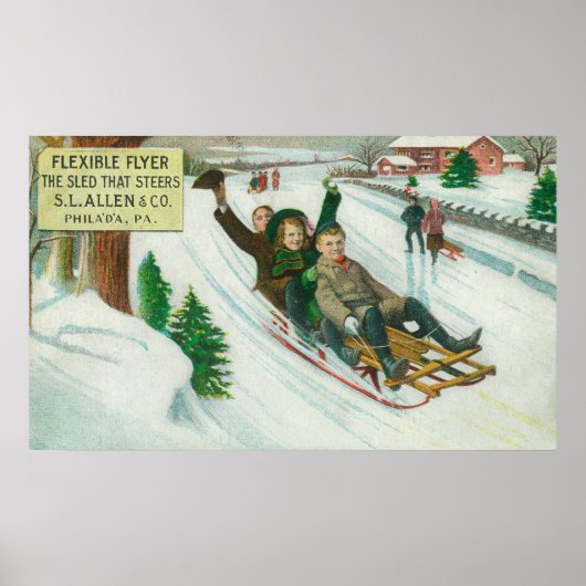 S L Allen & Co Flexible Flyer Sled Poster (Vorne)