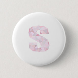 S - Low Poly Dreiecke - Neutral Rosa Lila Grau Button