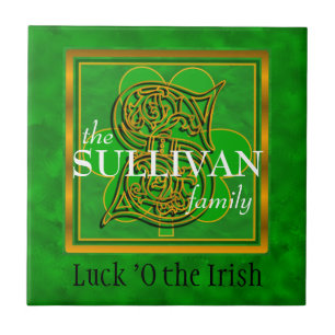 S "Luck of the Irish" Family Custom Monogram Tile Fliese
