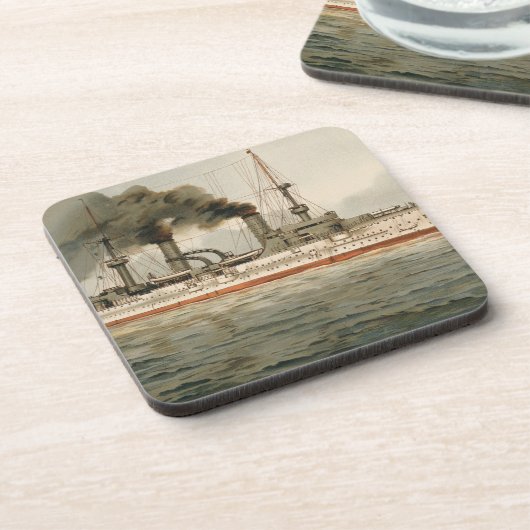 S.M. Grosse Kreuzer "Furst Bismarck" (H.M. Great C Getränkeuntersetzer (Linke Seite)