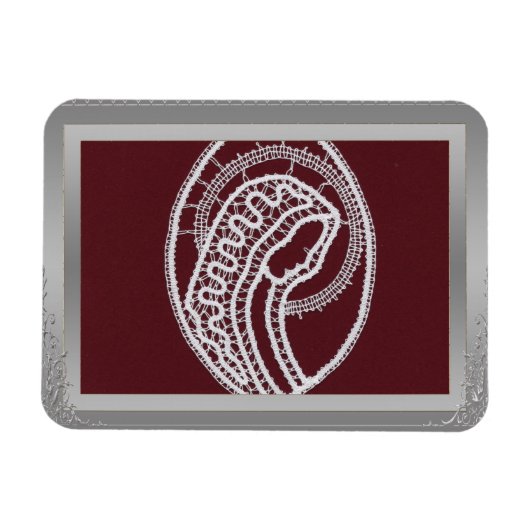 S. Mary Elegantes Foto an der silbernen Grenze Magnet (Horizontal)