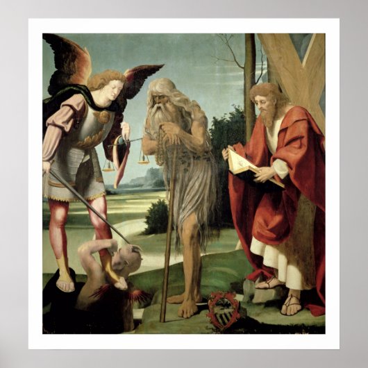 S. Michael, Andrew und Onuphrius (Öl auf Tafel) Poster (Vorne)