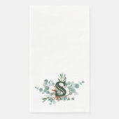 S Monogram Botanical Floral Guest Handtücher Serviette (Vorderseite)