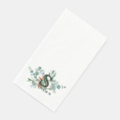 S Monogram Botanical Floral Guest Handtücher Serviette (Ecke)
