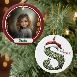 S Monogram Christmas Ornament