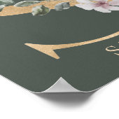 S Monogram Floral Personalisiert Poster (Ecke)