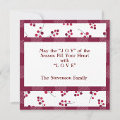"S" Monogram Foto Holly Berry Wreath Holiday (Rückseite)